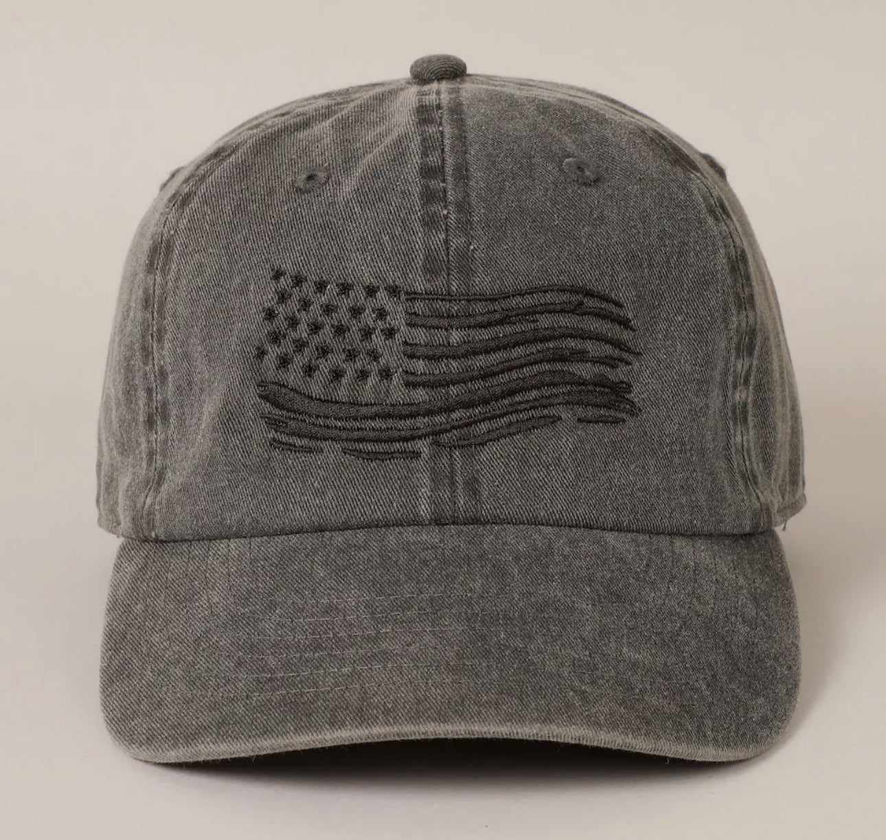 Distressed Flag Dark Grey Hat