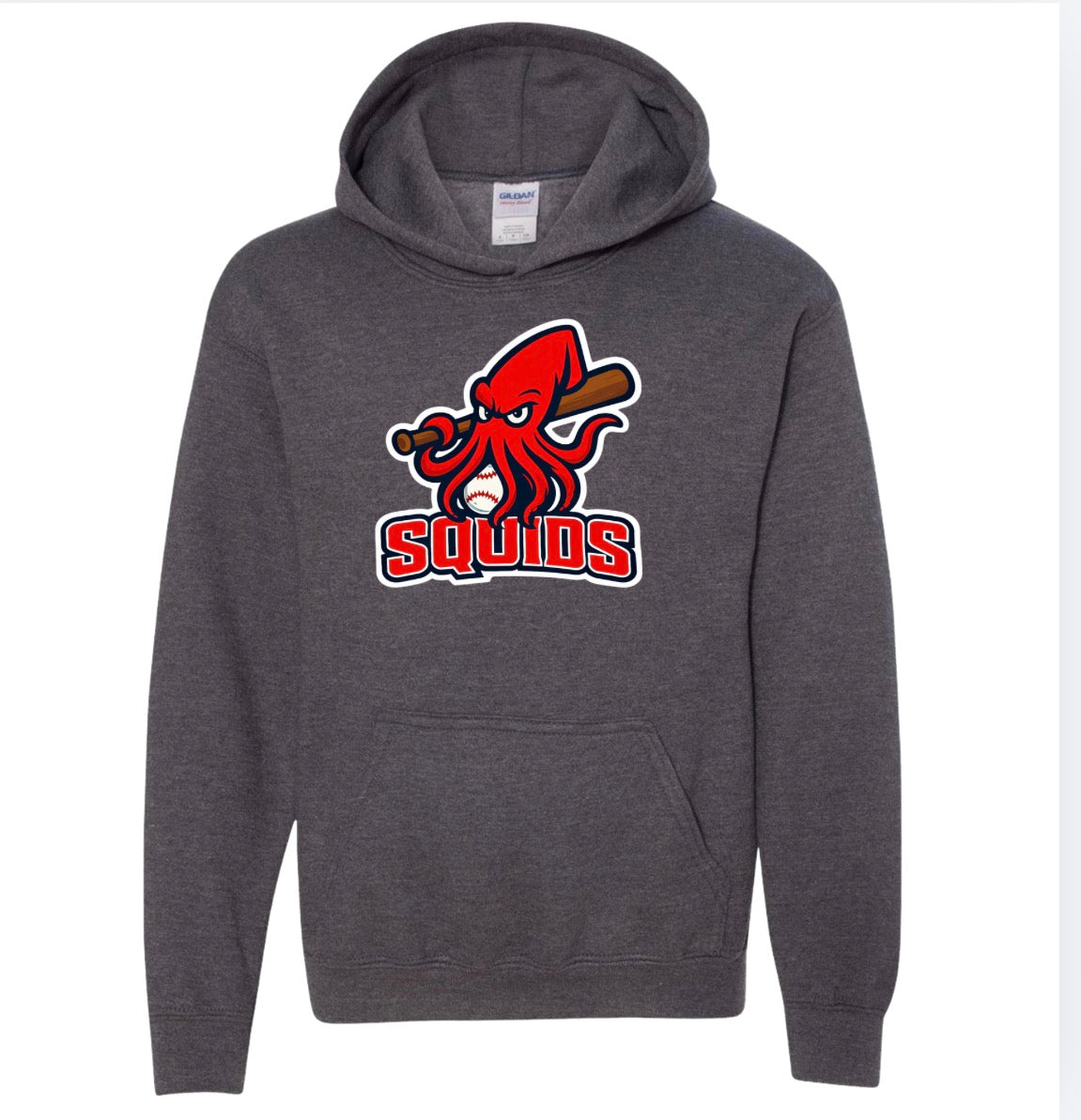 Squids Charcoal Gray Gildan Hoodie