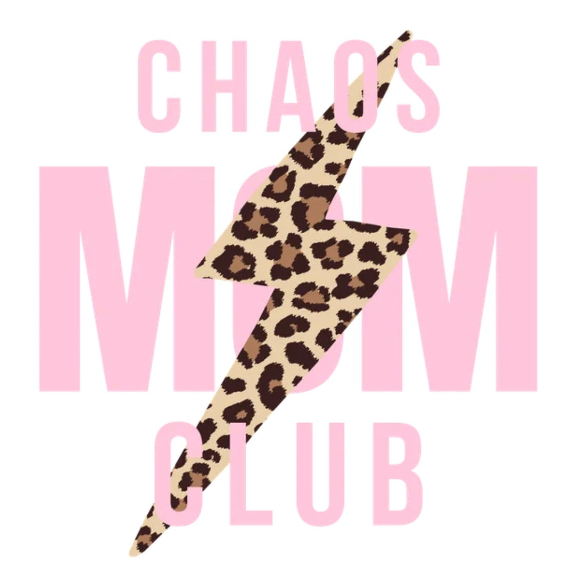 Chaos mom club bolt pink sticker