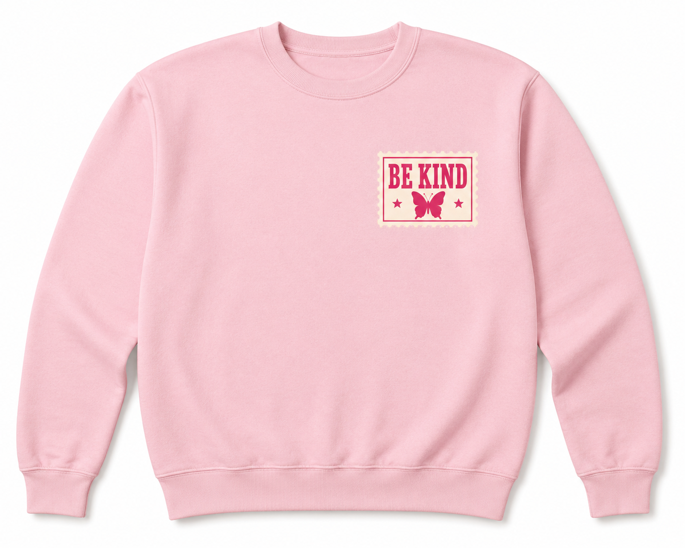 Adult Dolly Stamps Pink Crewneck