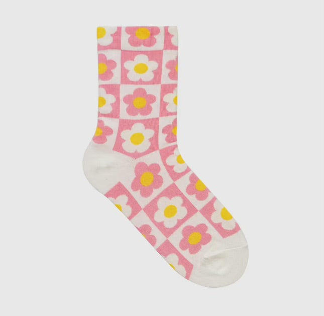 H&H Pink Flower Socks