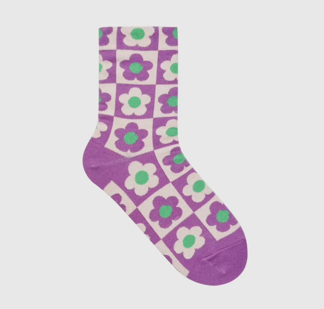 H&H Purple Flower Socks