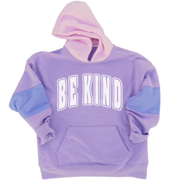 H&H  PRE- ORDER Kids Color Block Be Kind Hoodie Sweatshirt