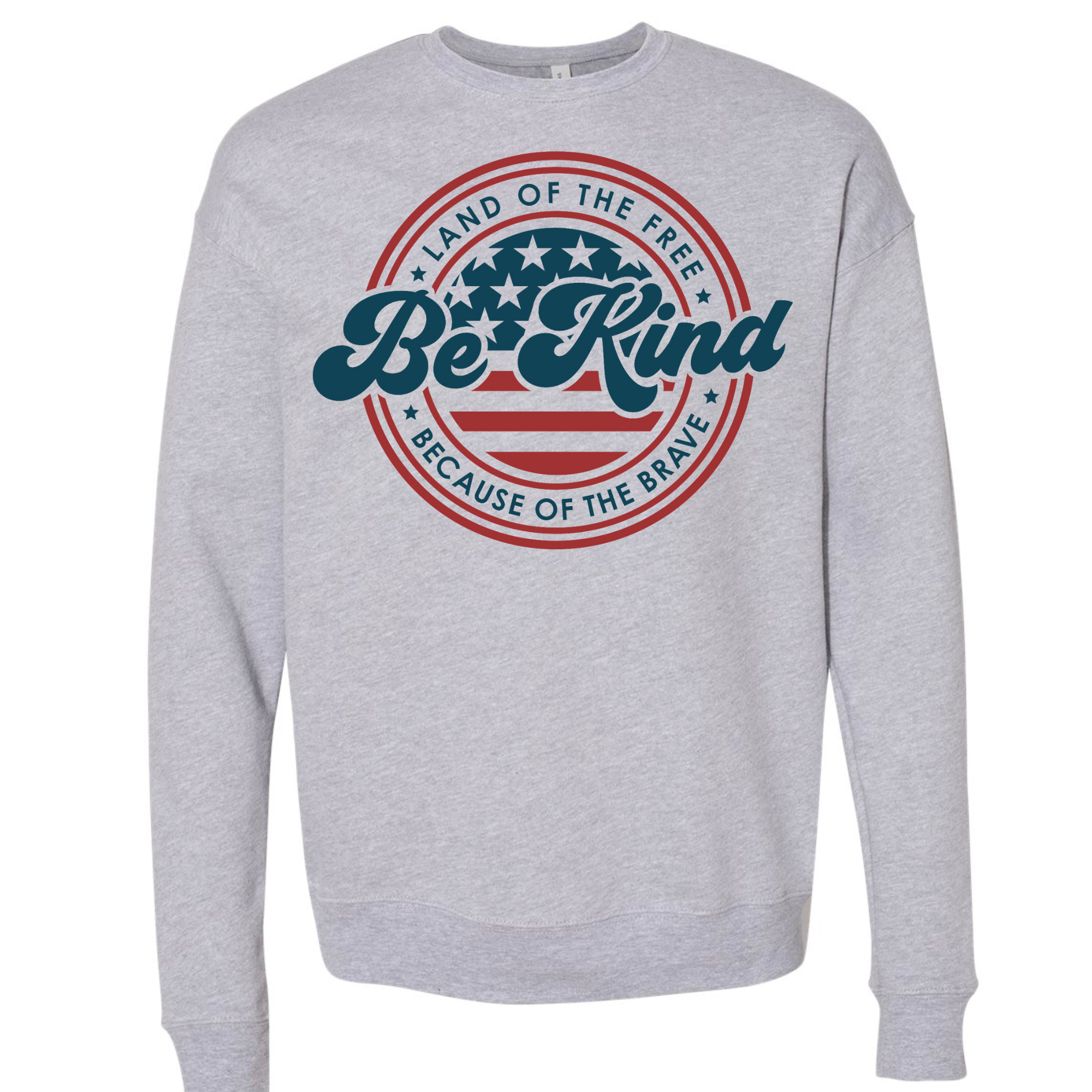 RWS Adult land of the free grey crewneck sweatshirt