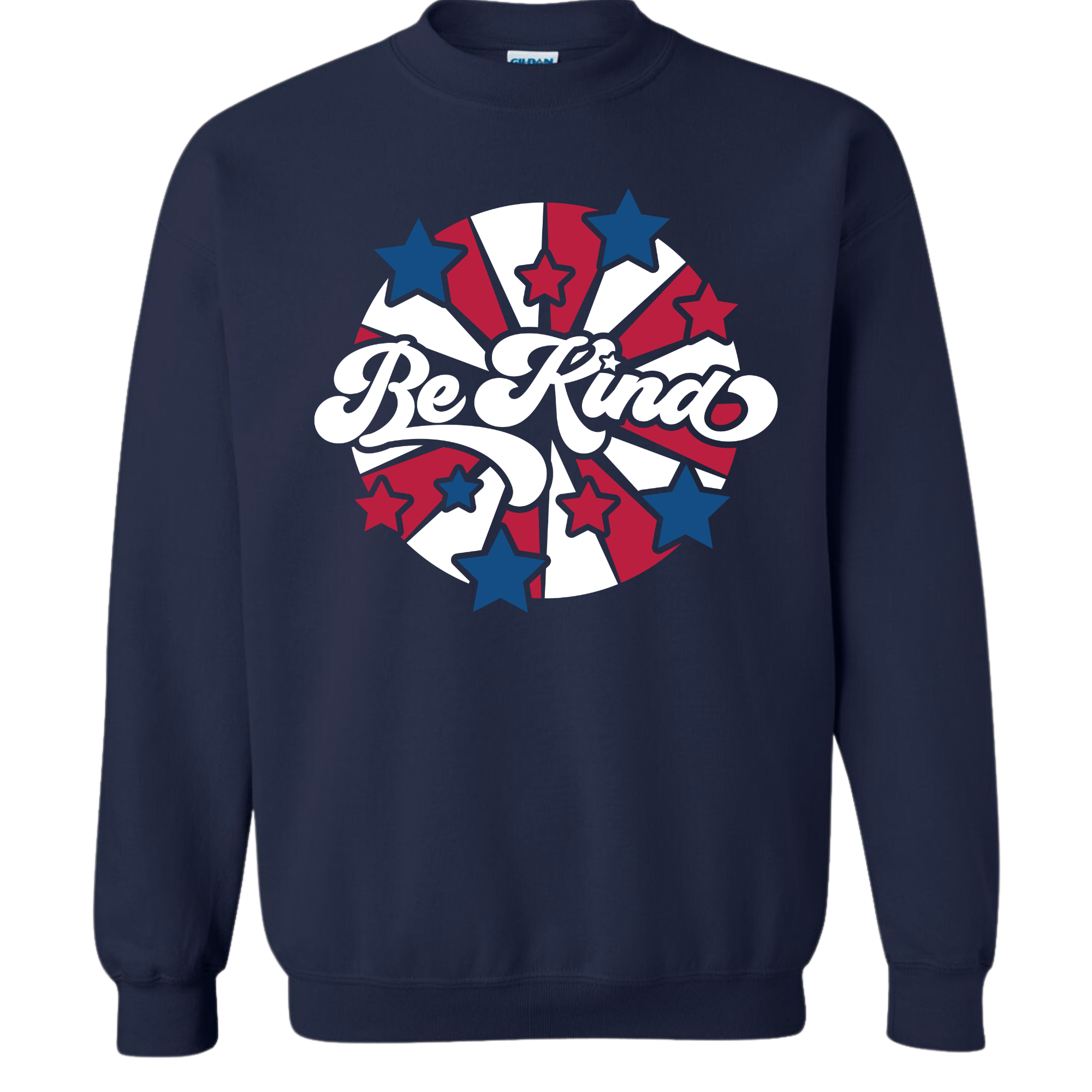 RWS Adult red white and blue be kind crewneck sweatshirt