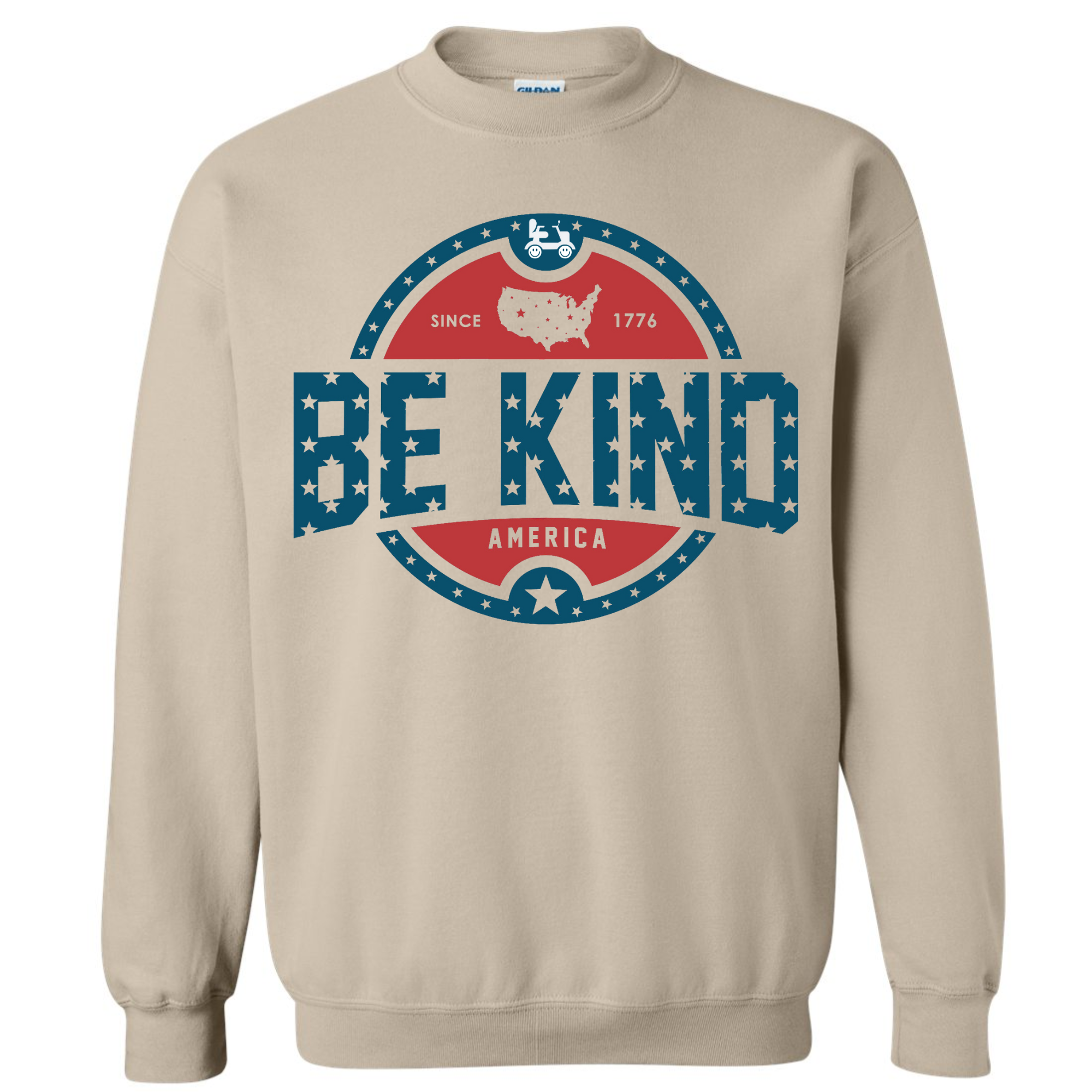 RWS Ault be kind America tan crewneck sweatshirt