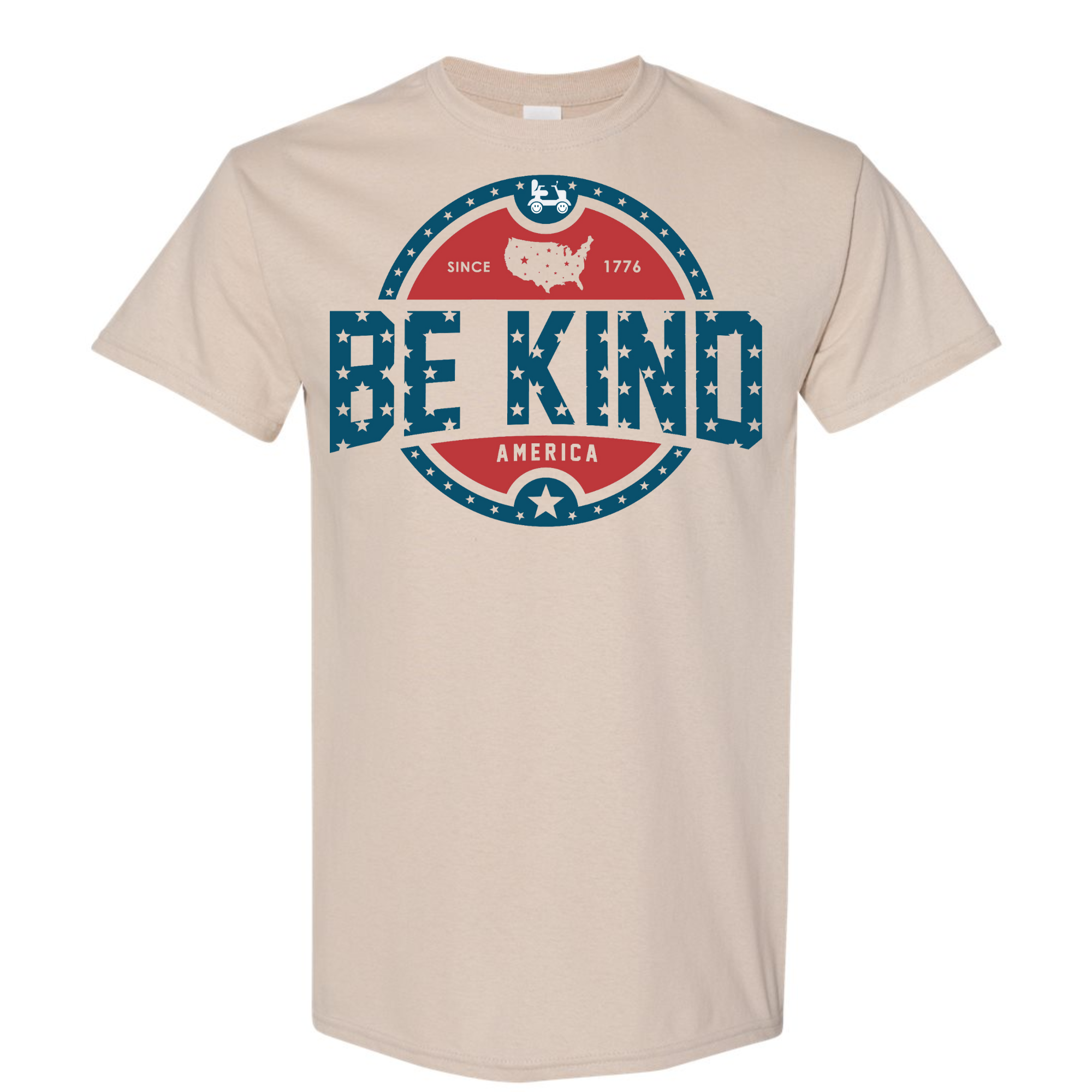 RWS Adult be kind America tan t-shirt