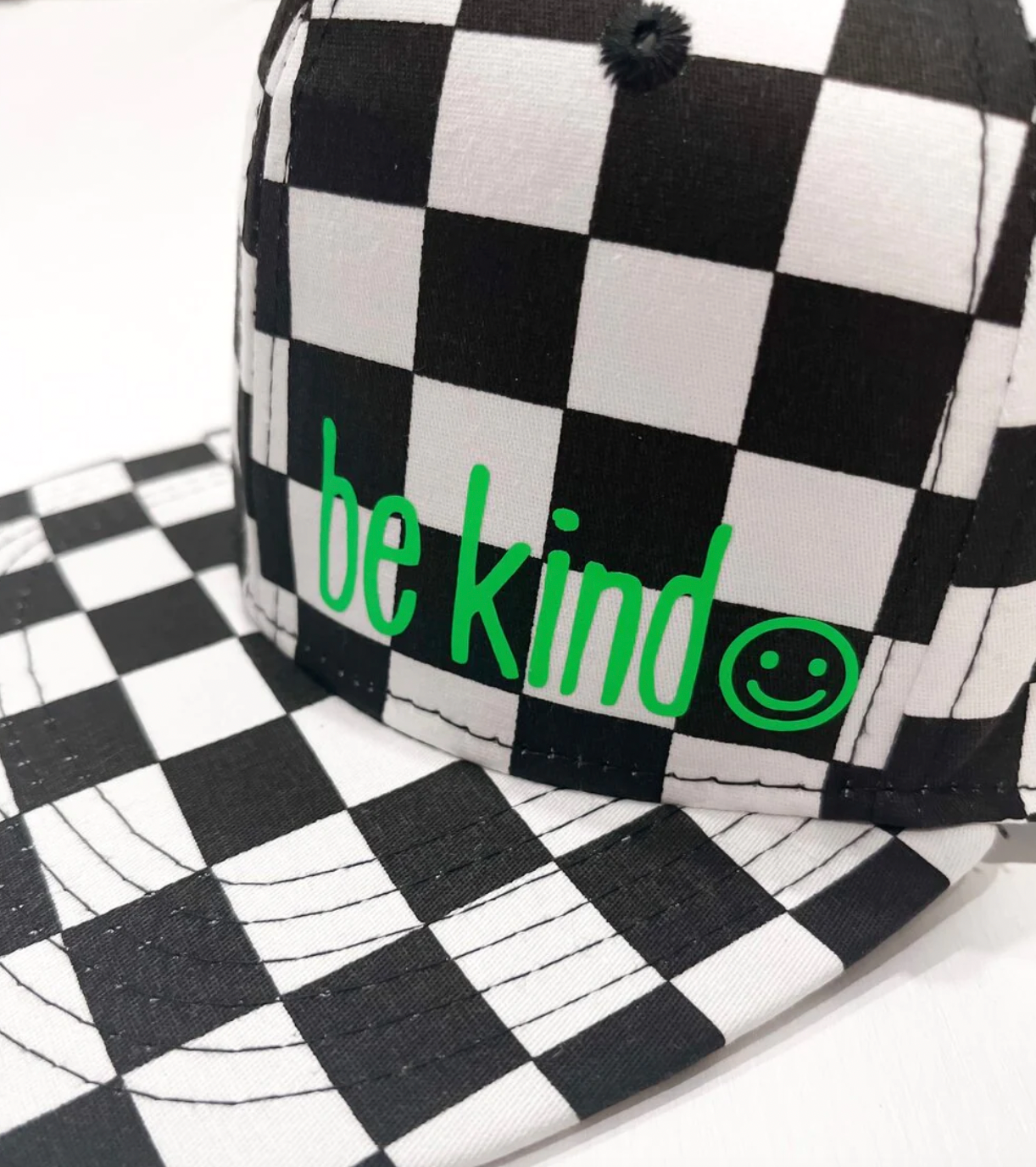 BWC Black and White Check Hat Adult