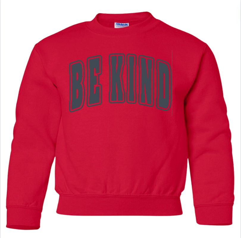 H&H Kids Bold Be kind Red Crewneck