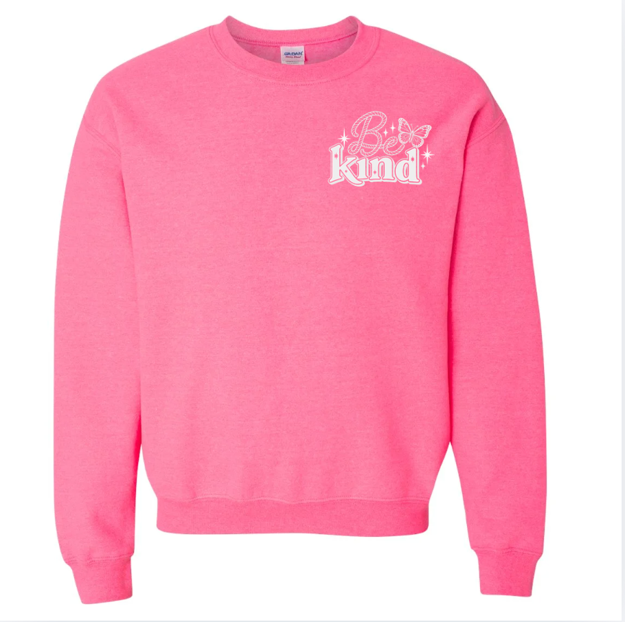 Adult Neon Pink Be Kind Like Dolly Crewneck