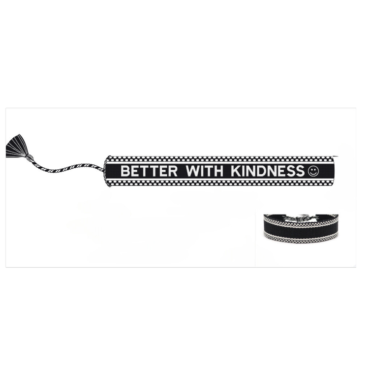 Better With Kindness Embroidered Adjustable Bracelet