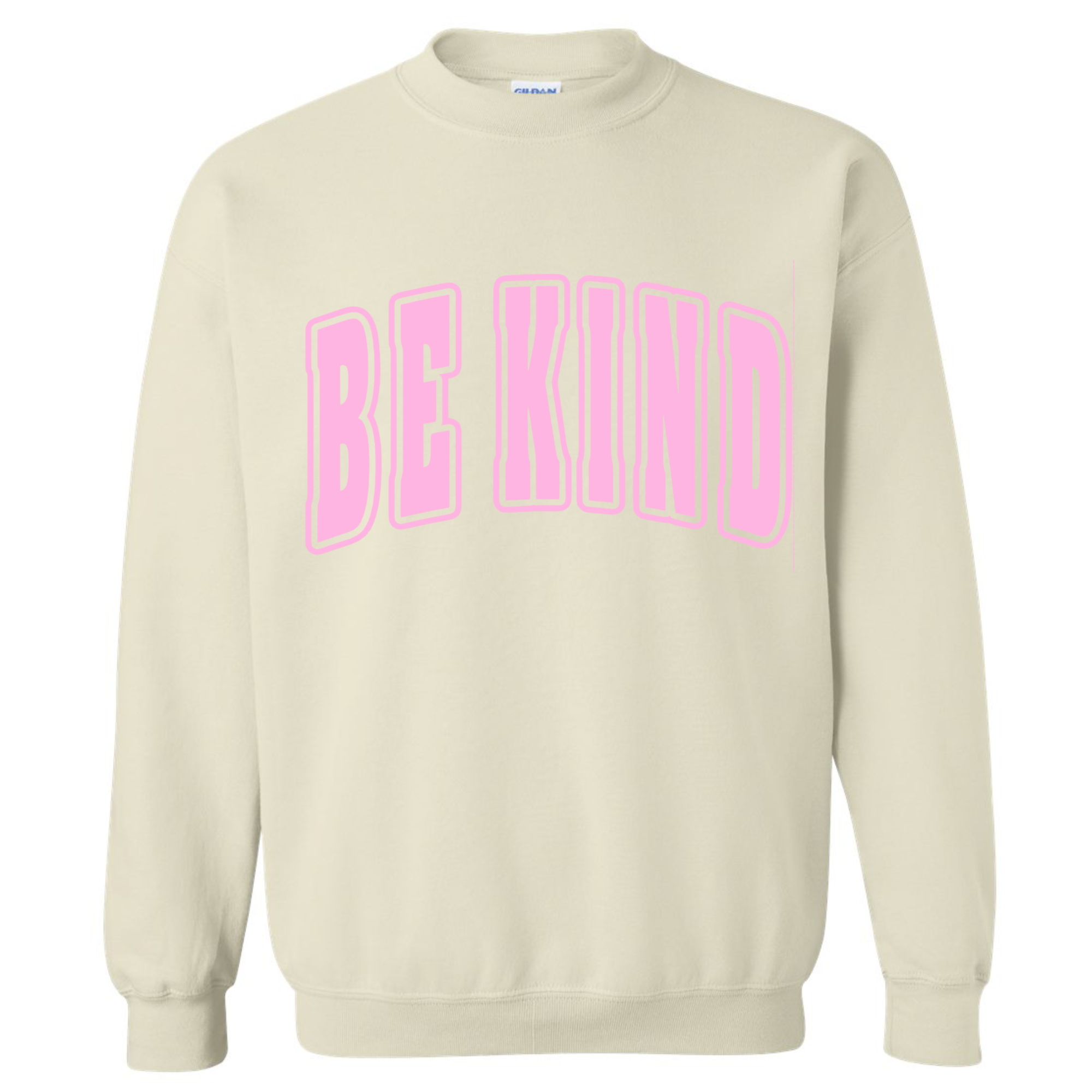 H&H Adult pink be kind tan crewneck sweatshirt