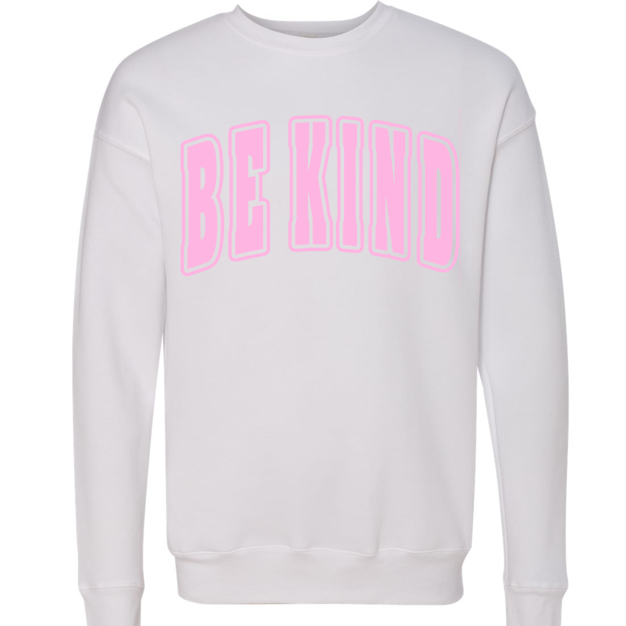 H&H Adult pink be kind white crewneck sweatshirt