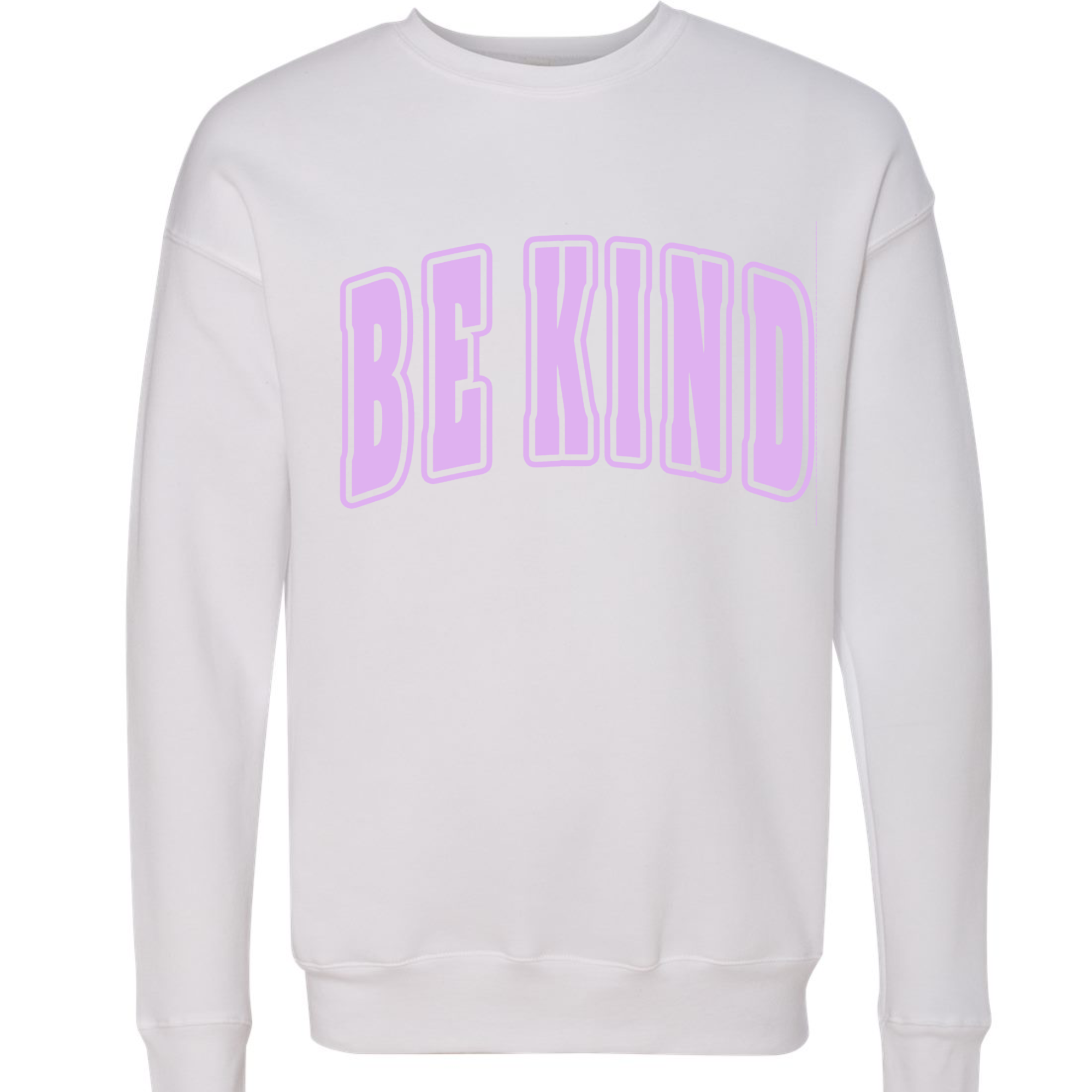 H&H Adult purple be kind white crewneck sweatshirt