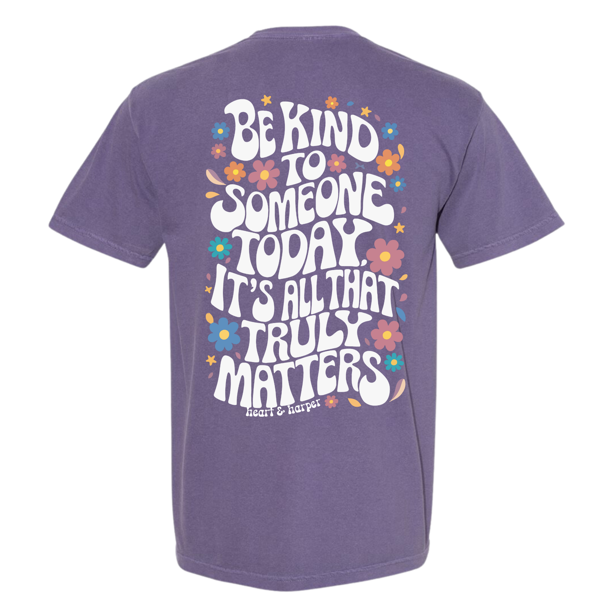 Adult Be Kind To Someone Floral Purple T-Shirt