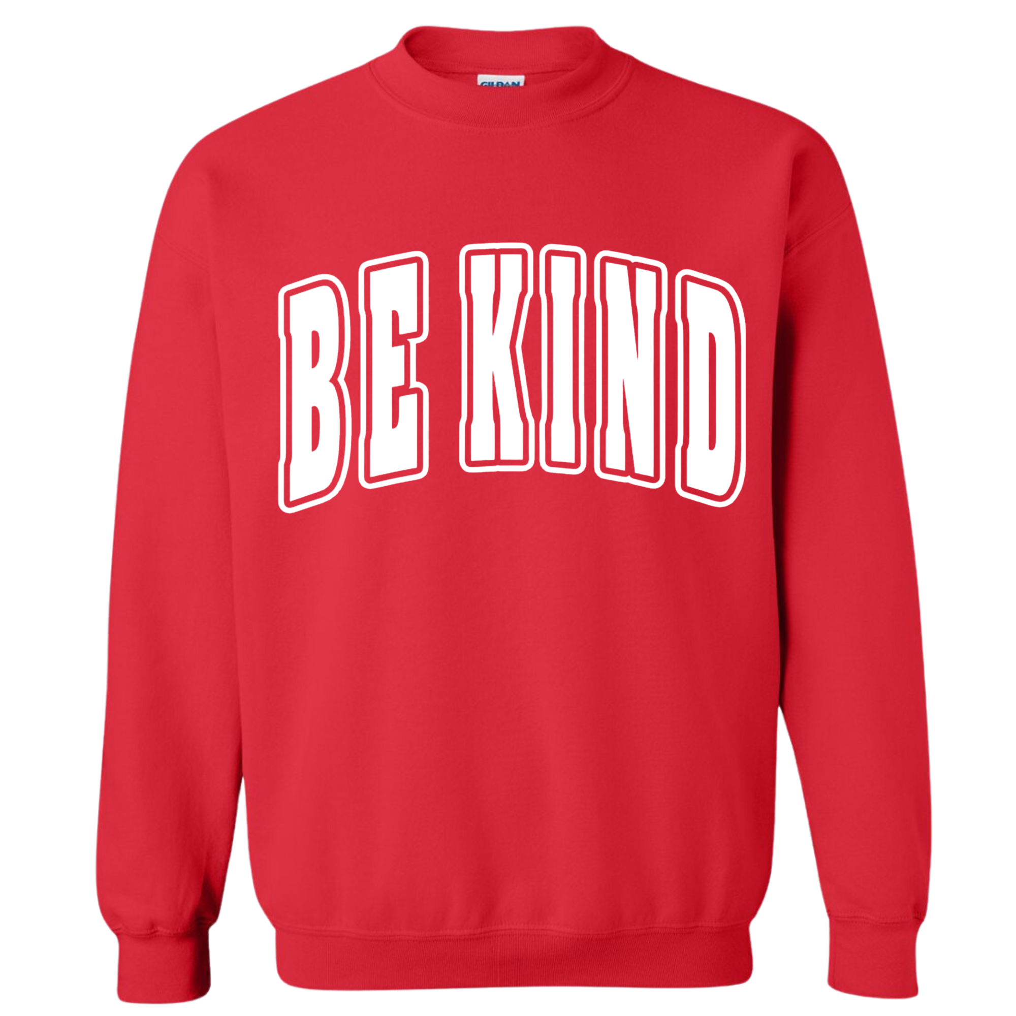 Be Kind Puff Print Red Crewneck