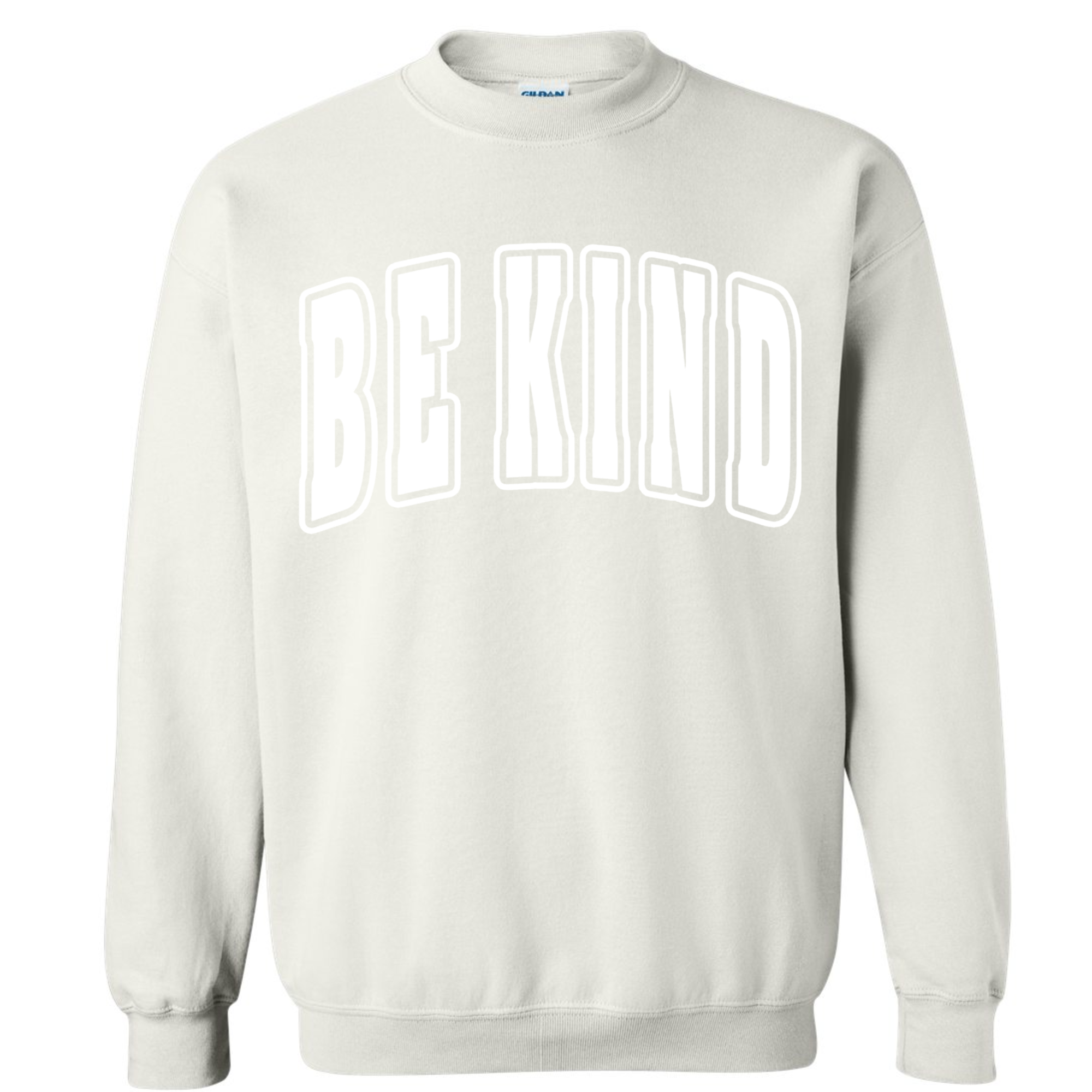 Be Kind Puff Print White Crewneck