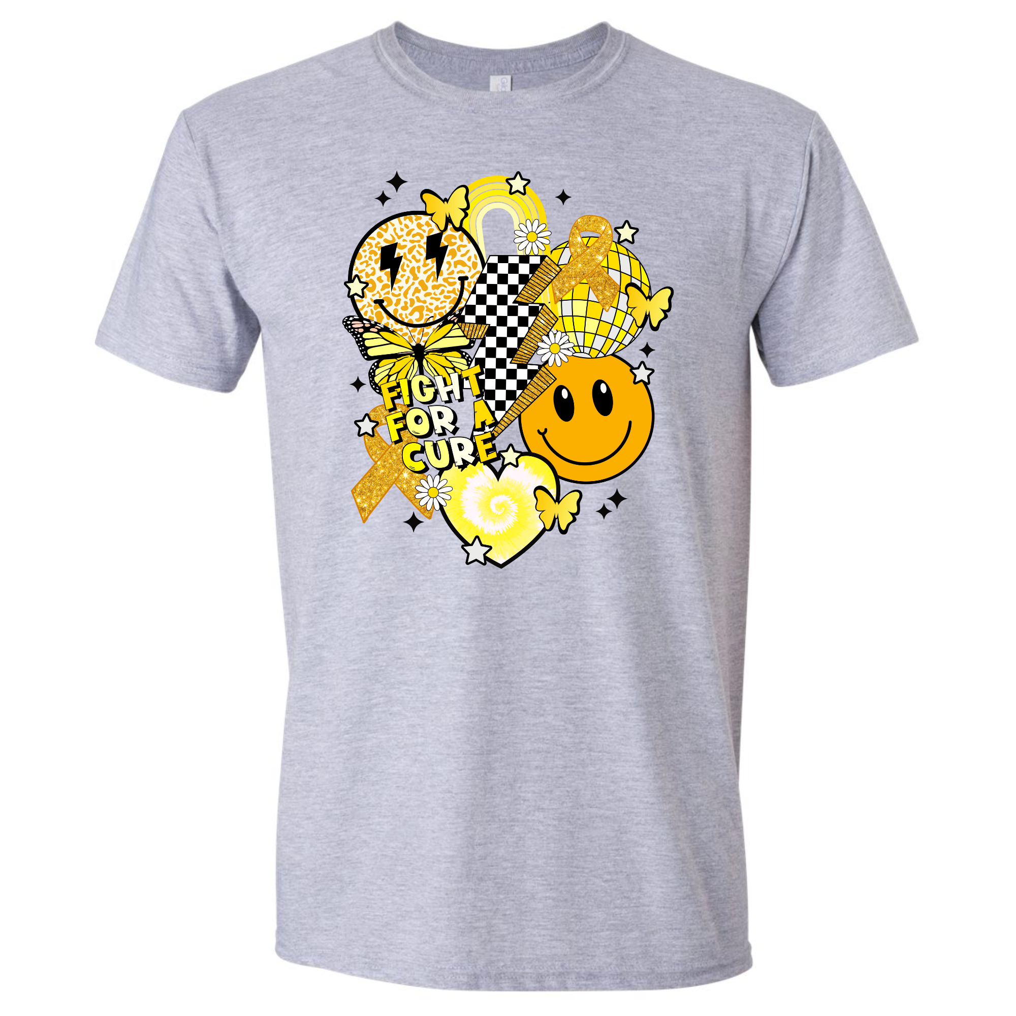 Go Gold -  Fight Cancer Smiley Top