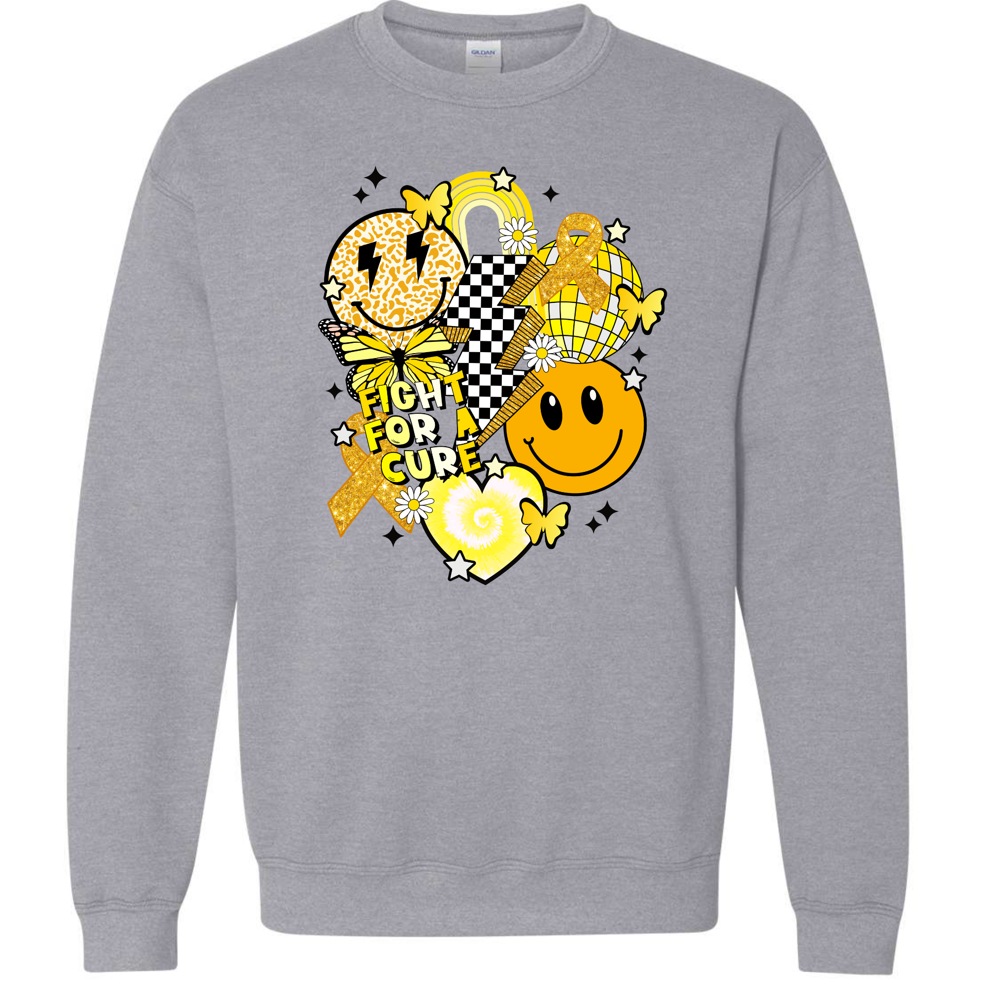 Go Gold -  Fight Cancer Smiley Top